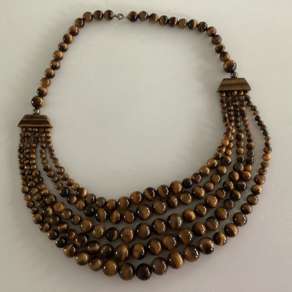 Genuine Tiger eye multi strand necklace